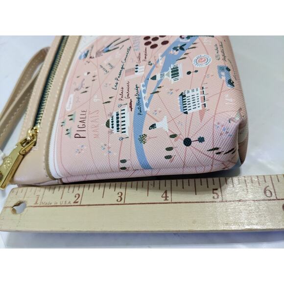 New Spartina 449 Paris Map Clutch Wristlet Wallet Fashion Buildings Horse Cute - Picture 3 of 10